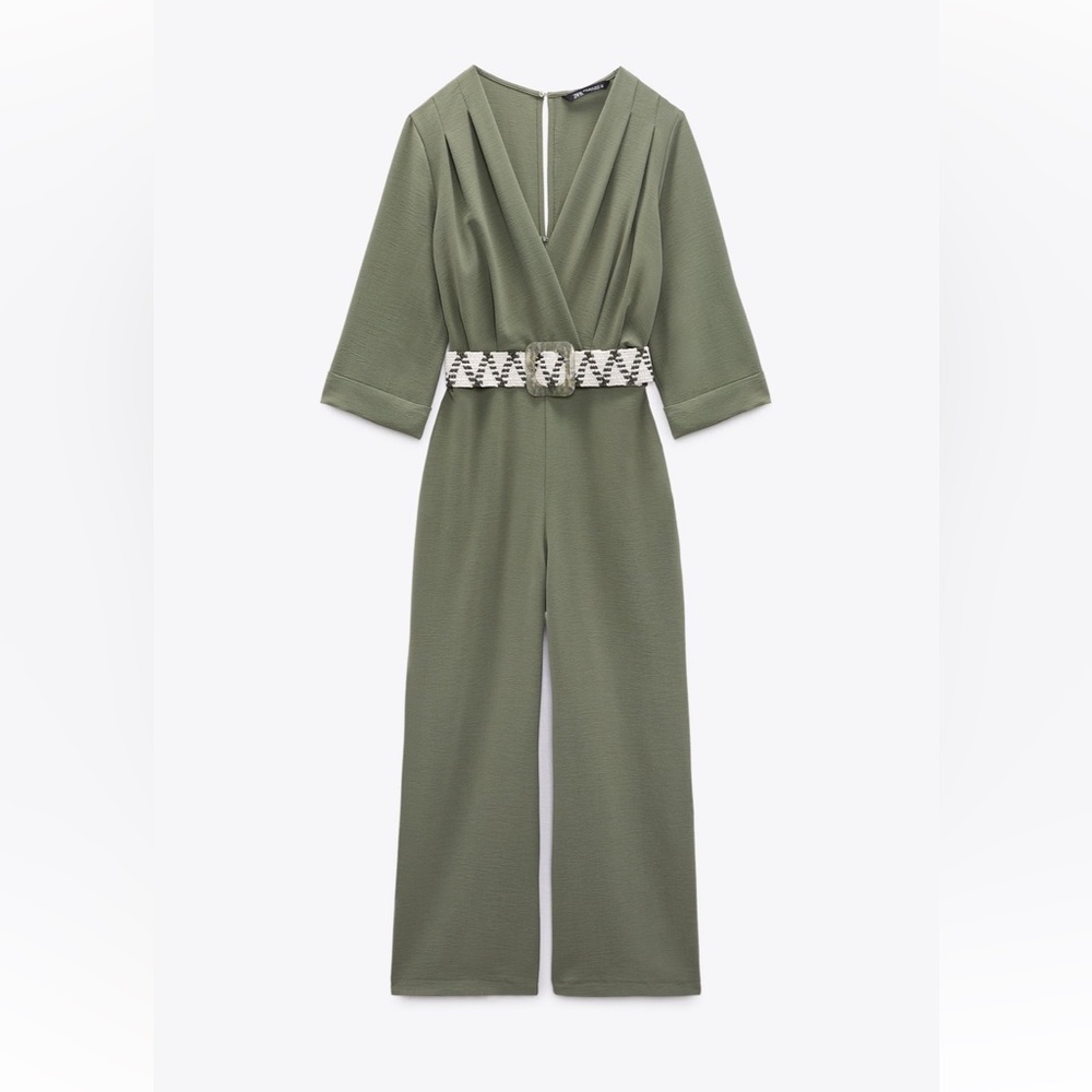 ZARA | Long Belted Jumpsuit - Picture 1 of 8